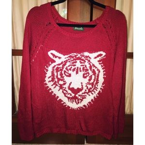 Maude Burgundy Tiger Sweater